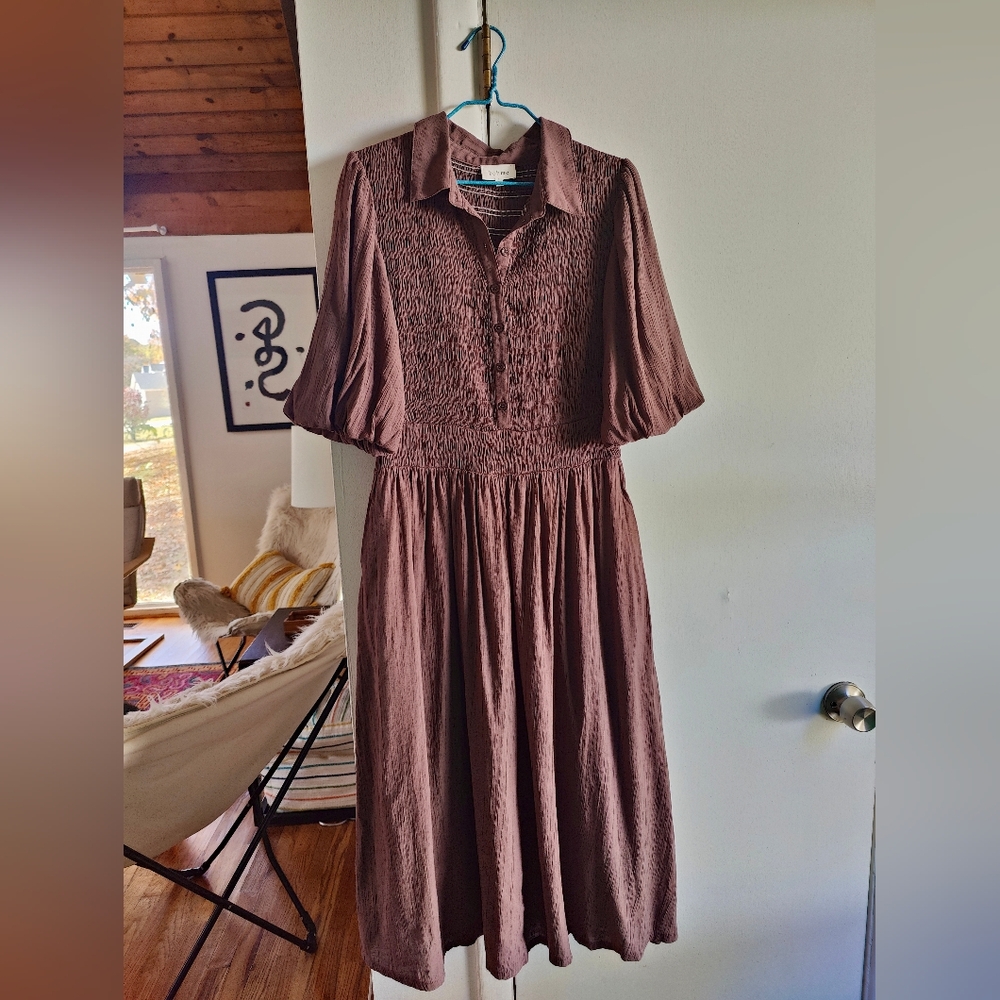 BÖHME Belen Mauve Brown Midi Dress - Picture 4 of 5